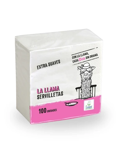Servilletas Suaves 2 capas LA LLAMA bolsa 100 unidades