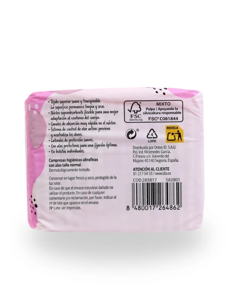 Compresas Ultrafinas Normal con Alas ESOS DIAS paquete de 16uds