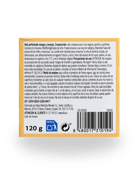 Vela Perfumada IMAQE Mango y Naranja 40 ml