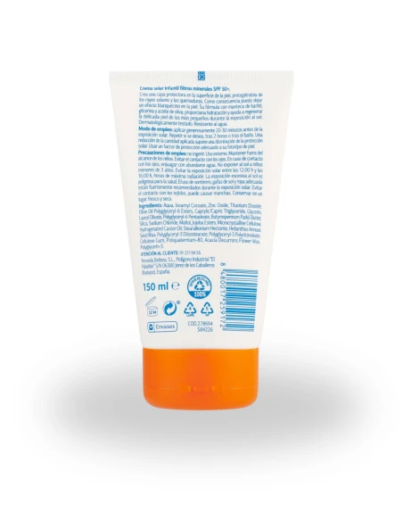 Crema Solar Mineral Infantil IMAQUE SPF50 Tubo de 150ml