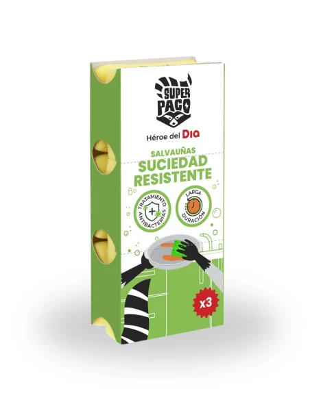 Estropajo Salvauñas Suciedad Resistente SUPER PACO 3 uds