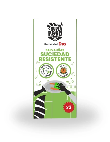 Estropajo Salvauñas Suciedad Resistente SUPER PACO 3 uds
