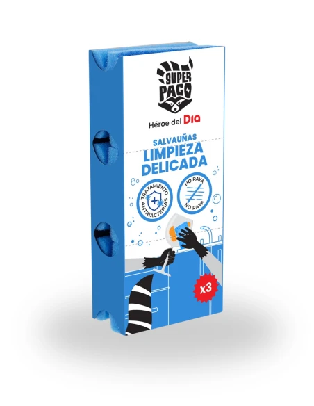 Estropajo Salvauñas Limpieza Delicada SUPER PACO 3 uds