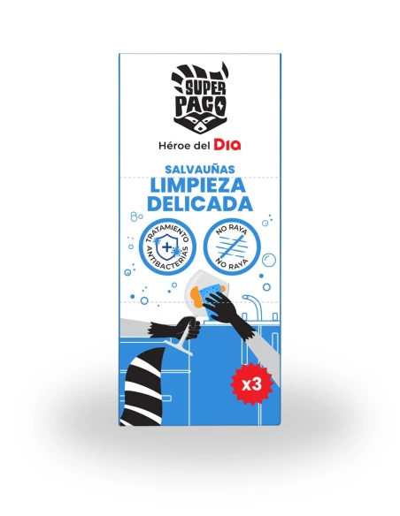 Estropajo Salvauñas Limpieza Delicada SUPER PACO 3 uds