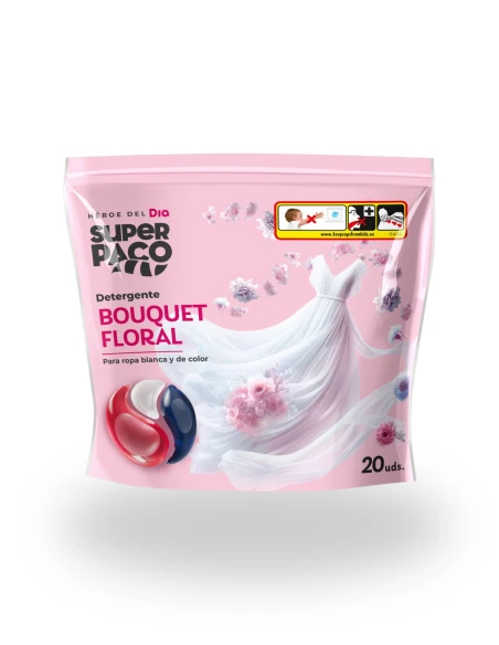 Detergente Capsulas Floral SUPER PACO 20 uds
