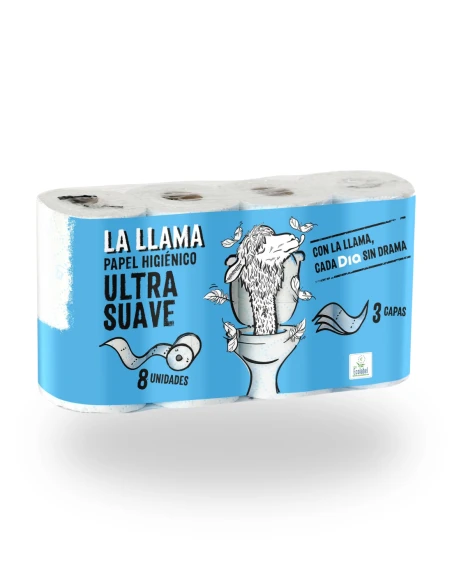 Papel Higienico Ultra Suave 3 capas LA LLAMA 8 unidades