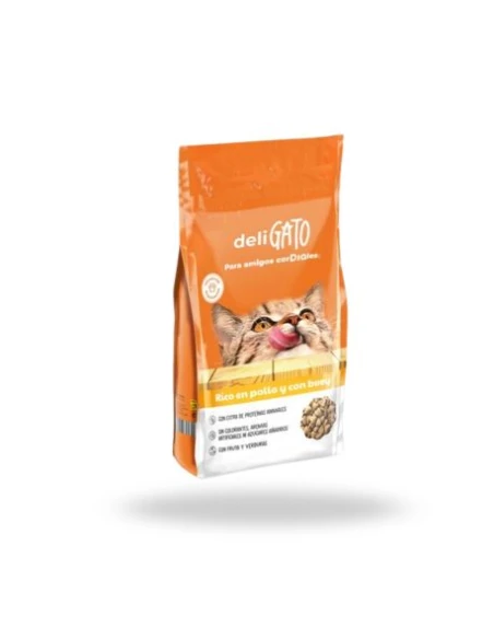 Deligato Comida Gatos Adultos Pollo y Buey 1,5 kg