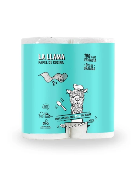 Papel de Cocina Estandar 2 Capas LA LLAMA 2uds
