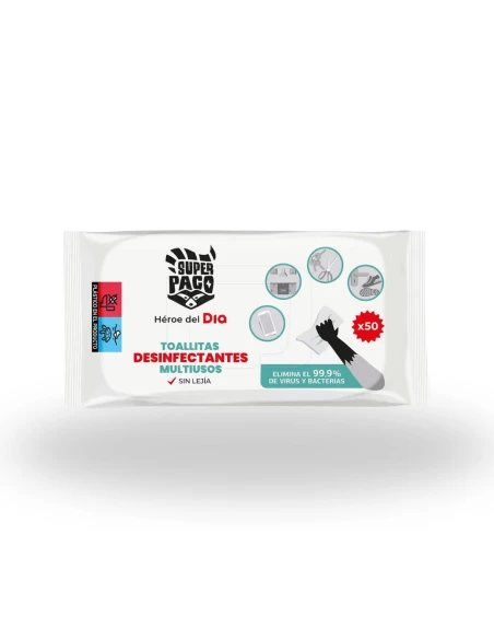 Toallitas Desinfectantes Multiusos SUPER PACO 50uds|Complementos para aves
