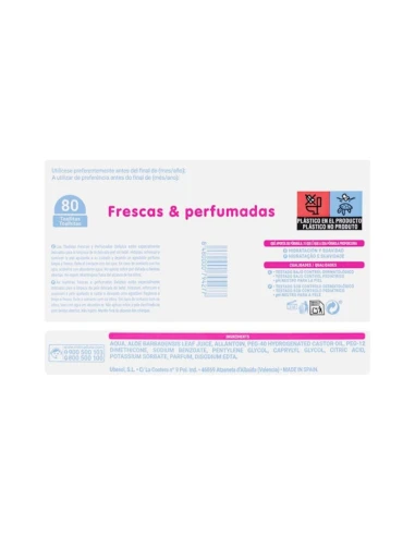 Toallitas Bebe DELIPLUS frescas y Perfumadas 80 uds