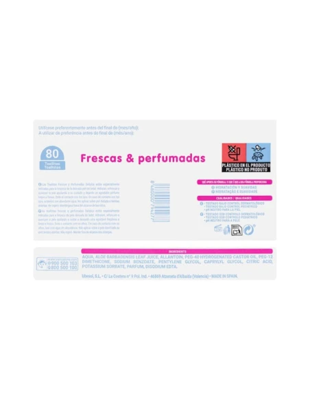 Toallitas Bebe DELIPLUS frescas y Perfumadas 80 uds
