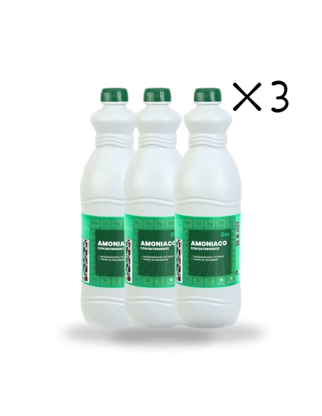 Amoniaco con Detergente Pack de 3 Botellas x 1,5L
