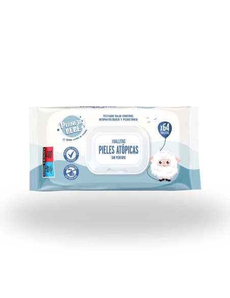 Toallitas para Bebes con Piel Atopica PLANETA BEBE 64uds