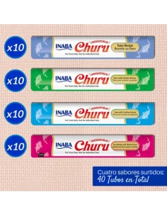 Snack para Gato CHURU Variedades de Atún con Marisco 40x14gr