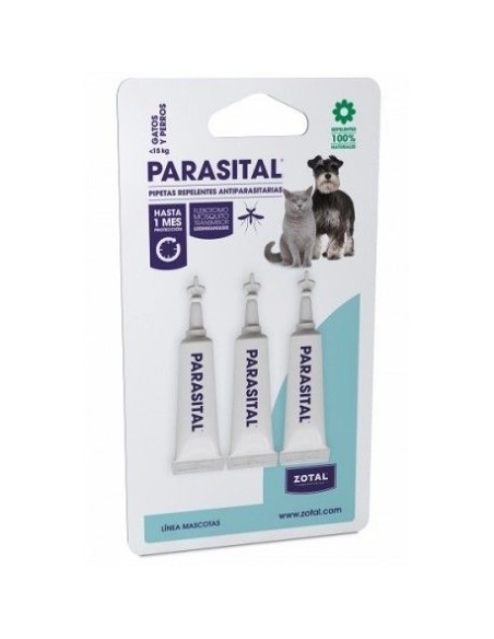 Parasital Pipetas Repelentes Gatos y Perros 3uds