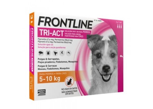 Frontline Tri-Act Pipettes for dogs 5-10 kg 3 pipettes