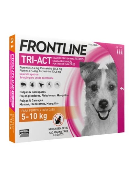 Frontline Tri-Act Pipettes pour les chiens de 5 à 10 kg 3 pipettes