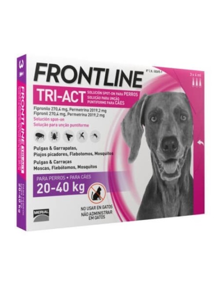 Frontline Tri-Act Pipettes pour chien de 20 à 40 kg 3 pipettes