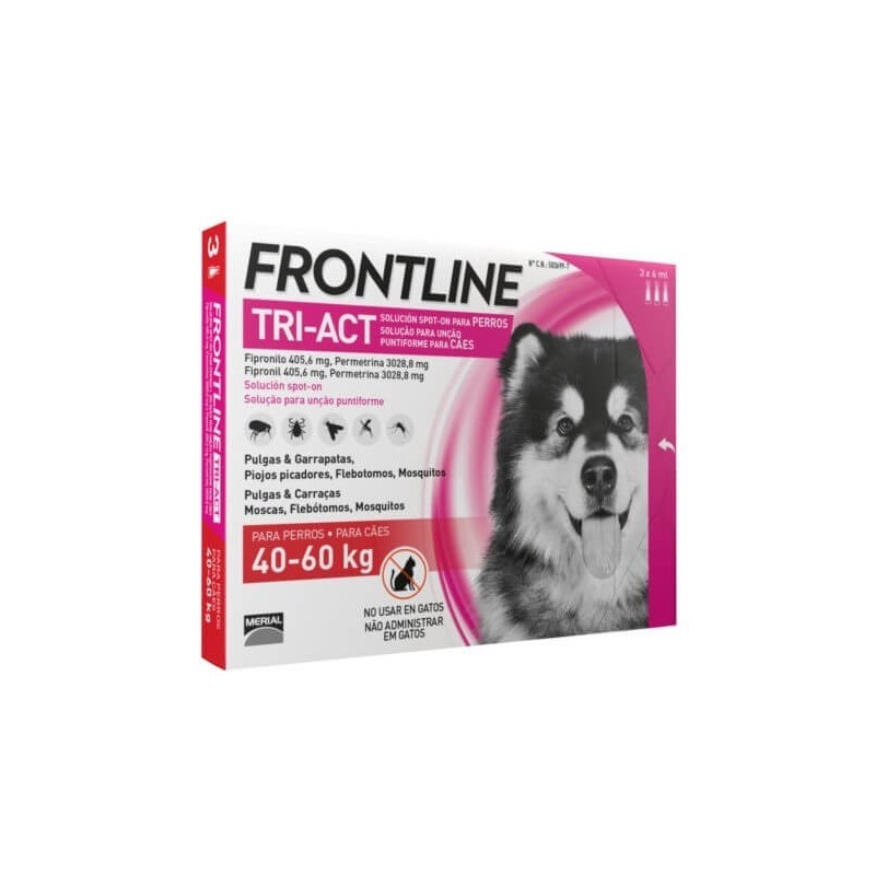 Frontline Tri-Act Pipettes pour chien de 40 à 60 kg 3 pipettes