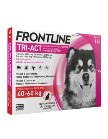 Frontline Tri-Act Pipettes pour chien de 40 à 60 kg 3 pipettes