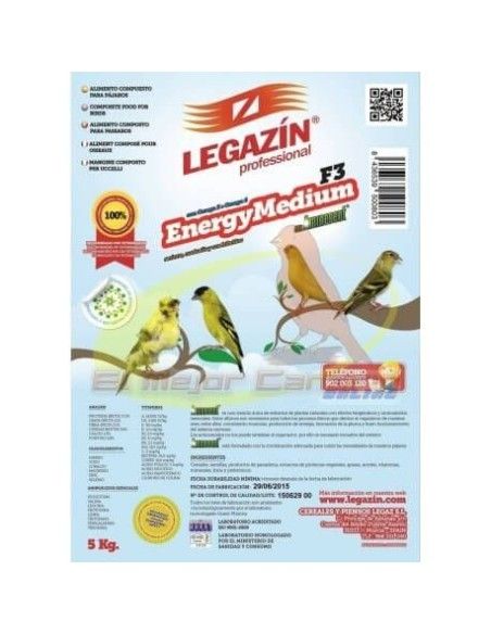 Food for birds LEGAZIN ENERGY MEDIUM F3 5 kg