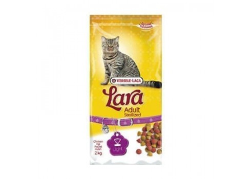 Alimento completo para gatos esterilizados LARA VERSELE LAGA POLLO 2 k