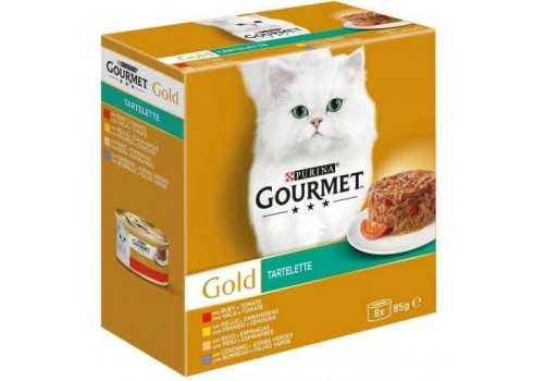 Purina GOURMET GOLD TARTELETTE, ox and chicken, 12 pcs for cats 4 x 85 gr. Purina - 1