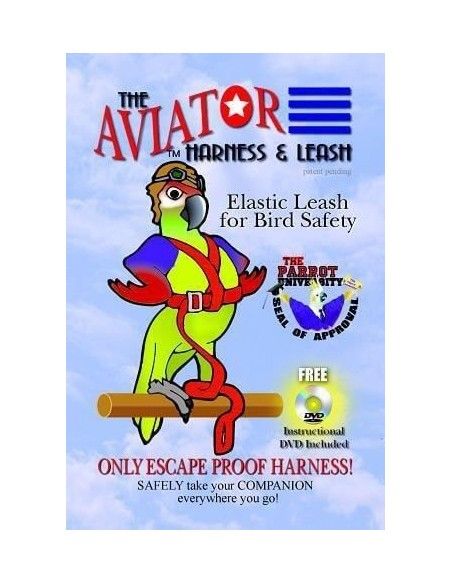 Harness for birds THE AVIATOR black medium