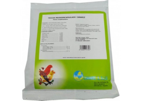 TECCOX CANARIZ anticodicios natural en polvo microencapsulado para aves 250 gr. Canariz - 1