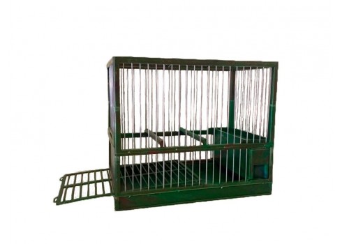C2 green camouflage claim cage, with drawer and grille COMPLEMENTOS PARA AVES - 1