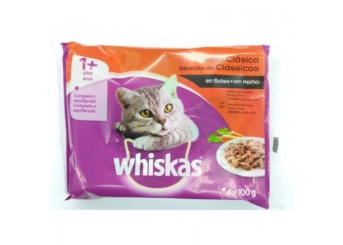 WET food WHISKAS CLASSIC SELECTION for cats from 1 year, 4 x 100 gr WHISKAS - 1