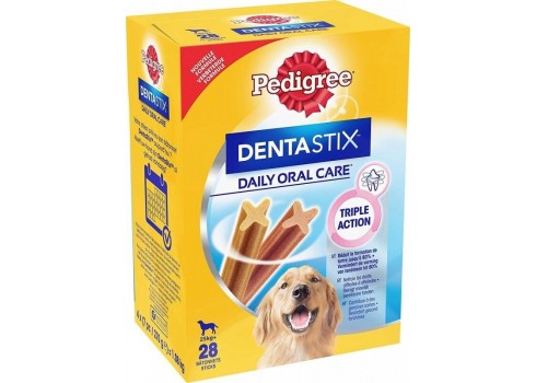 DENTASTIX PEDIGREE dental care for dogs over 25 kilos, pack 4 bags x 7 pieces PEDIGREE - 1