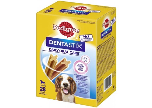 DENTASTIX PEDIGREE soins dentaires pour chiens 10 à 25 kg, emballer 4 sacs x 7 pièces PEDIGREE - 1