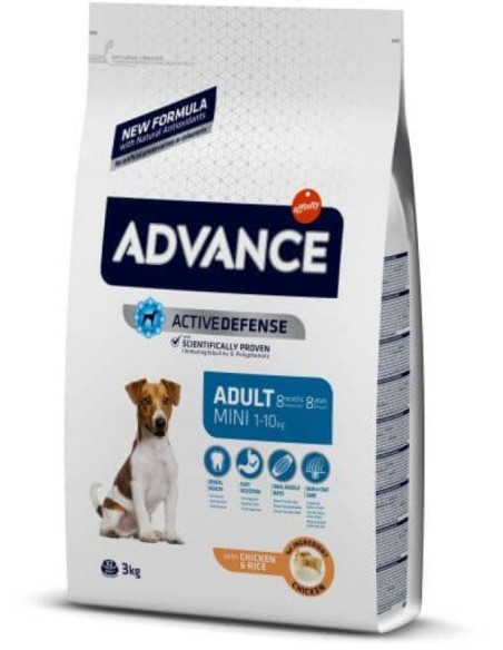 Alimentation pour chiens ADVANCE MINI POULET ADULTE et riz 3 kg ADVANCE - 1