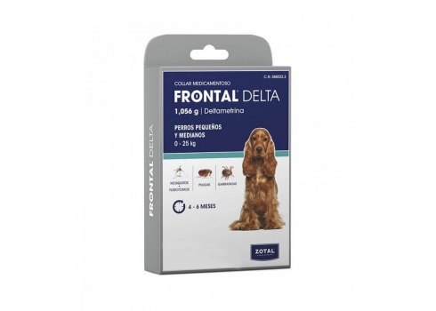 FRONTAL DELTA collier antiparasitaire petits et moyens chiens jusqu’à 25 kg ZOTAL LABORATORIOS - 1