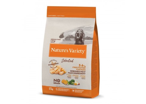 dog feed NATURES VARIETY SELECTED medium adult chicken 12 kg NATURES VARIETY - 1