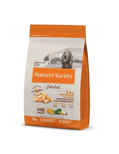 alimentation pour chien NATURES VARIETY SELECTED medium adulte poulet 12 kg NATURES VARIETY - 1