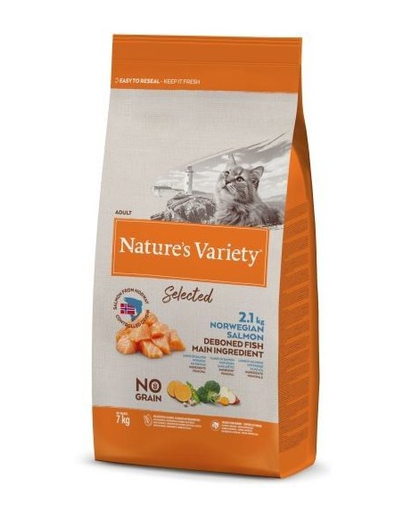 aliment pour chats stérilisés NATURES VARIETY ORIGINAL avec saumon, 1,25 kg NATURES VARIETY - 1