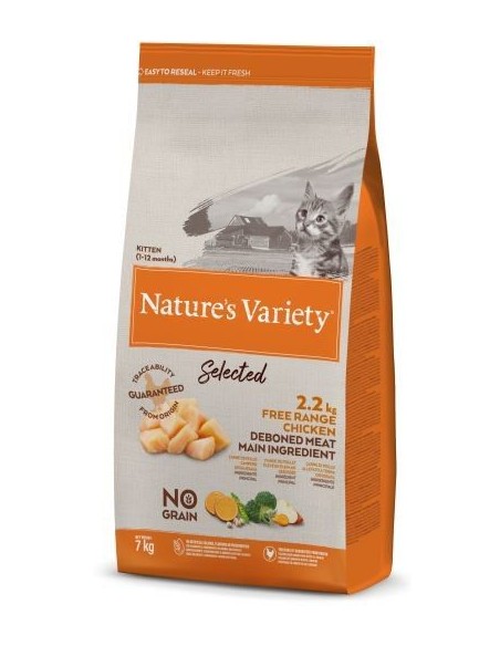 aliment pour chatons NATURES VARIETY SELECTED KITTEN avec poulet 1,25 kg NATURES VARIETY - 1