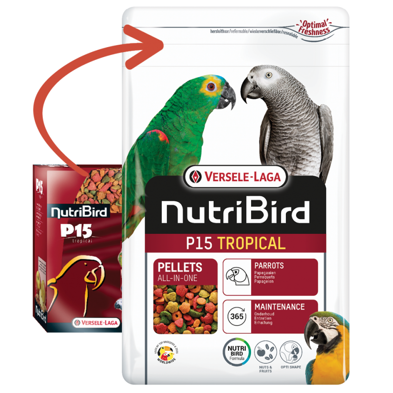 Parrot feed size M/L NUTRIBIRD P15 TROPICAL 10 KG Versele-laga - 2