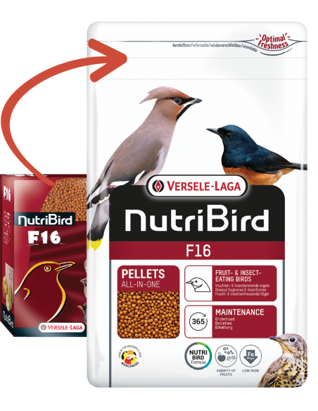 Pienso de aves insectívoras y frugívoras Nutribird F16