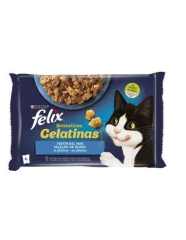 PURINA FELIX Sensations Gelatinas Selección de mar 4x85g