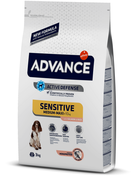 Dog food ADVANCE SENSITIVE ADULT salmon and rice 3 kg