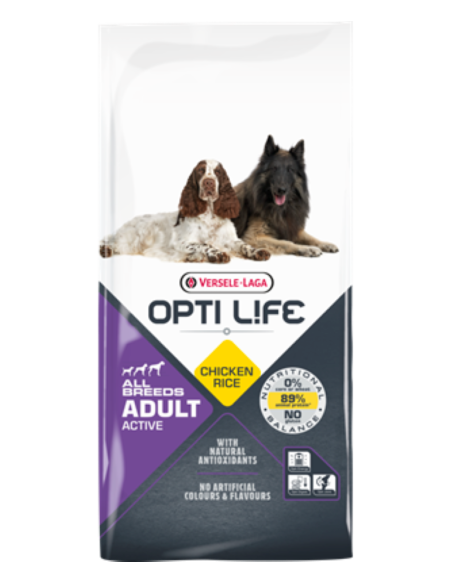 nourriture pour chiens OPTI LIFE VERSELE LAGA adultes actifs 12,5 kg