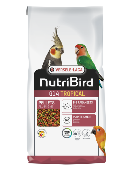 Aliments multifruits pour nymphes et petits psittacidés NUTRIBIRD G14 TROPICAL 1 kg