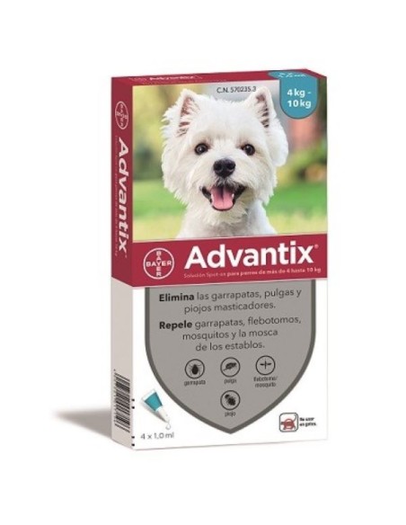 Advantix para perros de 4 a 10 kilos, 6 pipetas