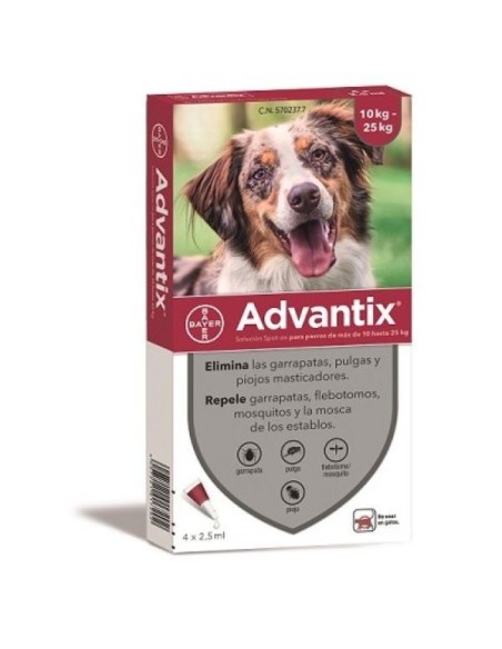 ADVANTIX 4 X 2,5 ML 10-25 KG 4 PIPETAS