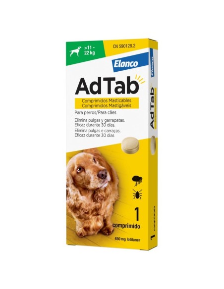 Antiparasitario masticable para perros ADTAB de 11 a 22 kg, 1 ud