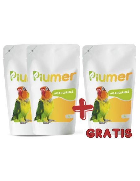 Oferta 3x2 en alimento completo para agapornis premium PIUMER 1kg