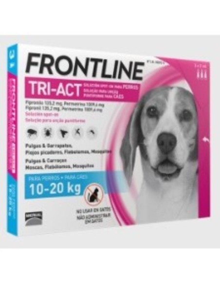 Frontline Tri-Act Pipetas para perros 10-20 kg 3 pipetas